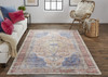 2' X 3' Red Tan And Blue Abstract Area Rug