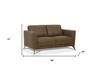 59" Brown Leather And Black Standard Love Seat