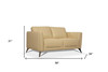 59" Cream Leather And Black Standard Love Seat