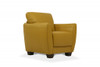 33" Mustard Genuine Leather And Black Arm Chair