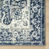 5' X 7' Blue Floral Stain Resistant Area Rug