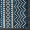 5' X 7' Blue Geometric Washable Area Rug