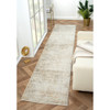 2' X 8' Gray Damask Distressed Runner Rug