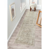 2' X 8' Beige Abstract Distressed Runner Rug