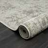 2' X 8' Gray Abstract Distressed Runner Rug