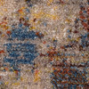 2' X 6' Beige Abstract Distressed Runner Rug