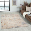 4' X 6' Ivory And Blue Abstract Area Rug