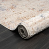 4' X 6' Ivory And Blue Abstract Area Rug