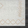 5' X 7' Cream Diamond Area Rug