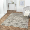 8' X 10' Beige Geometric Washable Area Rug