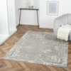 8' X 10' Gray Abstract Distressed Washable Area Rug