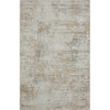 5' X 8' Gray Damask Distressed Area Rug