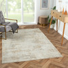 9' X 12' Gray Damask Distressed Area Rug