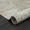 10' X 14' Gray Damask Distressed Area Rug