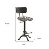 47" Industrial Backless Adjustable Height Bar Chair With Footrest