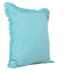 Set Of Two 20" X 20" Blue Solid Color Zippered 100% Cotton Throw Pillow
