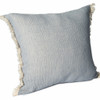 Set Of Two 20" X 20" Blue Solid Color Zippered 100% Cotton Throw Pillow