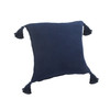 Set Of Two 20" X 20" Blue Solid Color Zippered 100% Cotton Throw Pillow