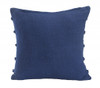 Set Of Two 20" X 20" Blue Solid Color Zippered 100% Cotton Throw Pillow