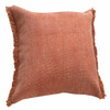 Set Of Two 20" X 20" Orange Solid Color Zippered 100% Cotton Throw Pillow