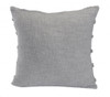 Set Of Two 20" X 20" Gray Solid Color Zippered 100% Cotton Throw Pillow