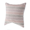 Set Of Two 18" X 18" White Chevron Zippered 100% Cotton Throw Pillow