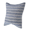 Set Of Two 18" X 18" White Chevron Zippered 100% Cotton Throw Pillow