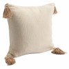 Set Of Two 20" X 20" Cream Solid Color Zippered 100% Cotton Throw Pillow