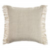 Set Of Two 20" X 20" Cream Solid Color Zippered 100% Cotton Throw Pillow