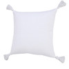 Set Of Two 20" X 20" White Solid Color Zippered 100% Cotton Throw Pillow