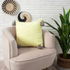 Set Of Two 20" X 20" Yellow Solid Color Zippered 100% Cotton Throw Pillow