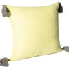 Set Of Two 20" X 20" Yellow Solid Color Zippered 100% Cotton Throw Pillow