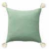 Set Of Two 20" X 20" Green Solid Color Zippered 100% Cotton Throw Pillow