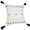 Set Of Two 20" X 20" White Geometric Zippered 100% Cotton Throw Pillow