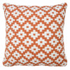 Set Of Two 20" X 20" Orange Geometric Zippered 100% Cotton Throw Pillow
