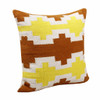 Set Of Two 20" X 20" Adobe Orange Yellow And White Geometric Zippered 100% Cotton Throw Pillow