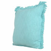 Set Of Two 20" X 20" Aqua Solid Color Zippered 100% Cotton Throw Pillow