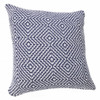 Set Of Two 20" X 20" Blue Geometric Zippered 100% Cotton Throw Pillow