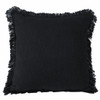 Set Of Two 20" X 20" Black Solid Color Zippered 100% Cotton Throw Pillow