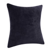 Set Of Two 20" X 20" Black Solid Color Zippered 100% Cotton Throw Pillow