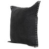 Set Of Two 20" X 20" Black Solid Color Zippered 100% Cotton Throw Pillow