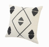 Set Of Two 20" X 20" Cream Geometric Zippered 100% Cotton Throw Pillow