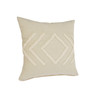 Set Of Two 20" X 20" Cream Geometric Zippered 100% Cotton Throw Pillow