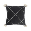 Set Of Two 20" X 20" Black Geometric Zippered 100% Cotton Throw Pillow