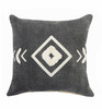 Set Of Two 20" X 20" Black Geometric Zippered 100% Cotton Throw Pillow