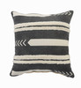 Set Of Two 20" X 20" Black Geometric Zippered 100% Cotton Throw Pillow