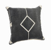 Set Of Two 20" X 20" Black Geometric Zippered 100% Cotton Throw Pillow