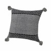 Set Of Two 20" X 20" Black Geometric Zippered 100% Cotton Throw Pillow