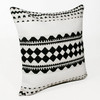 Set Of Two 20" X 20" Black Geometric Zippered 100% Cotton Throw Pillow