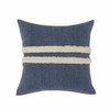 Set Of Two 20" X 20" Blue Striped Zippered 100% Cotton Throw Pillow